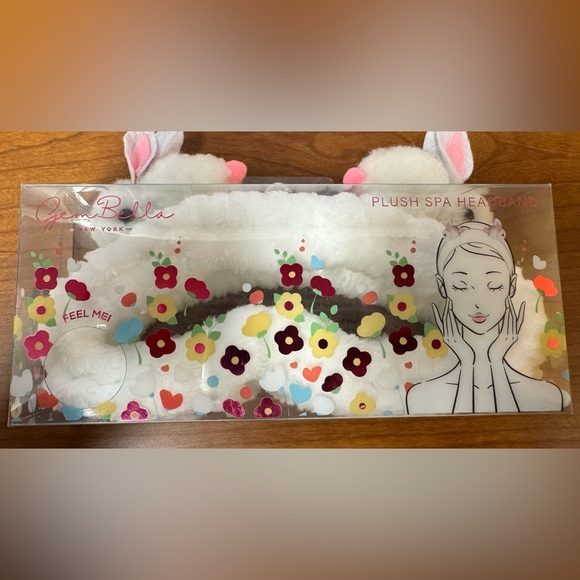 Other - White Plush Spa Headband with Bunny Ears